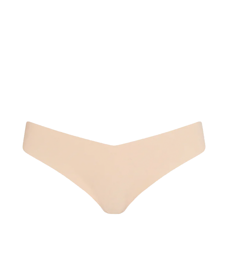 Classic Solid Thong in Beige