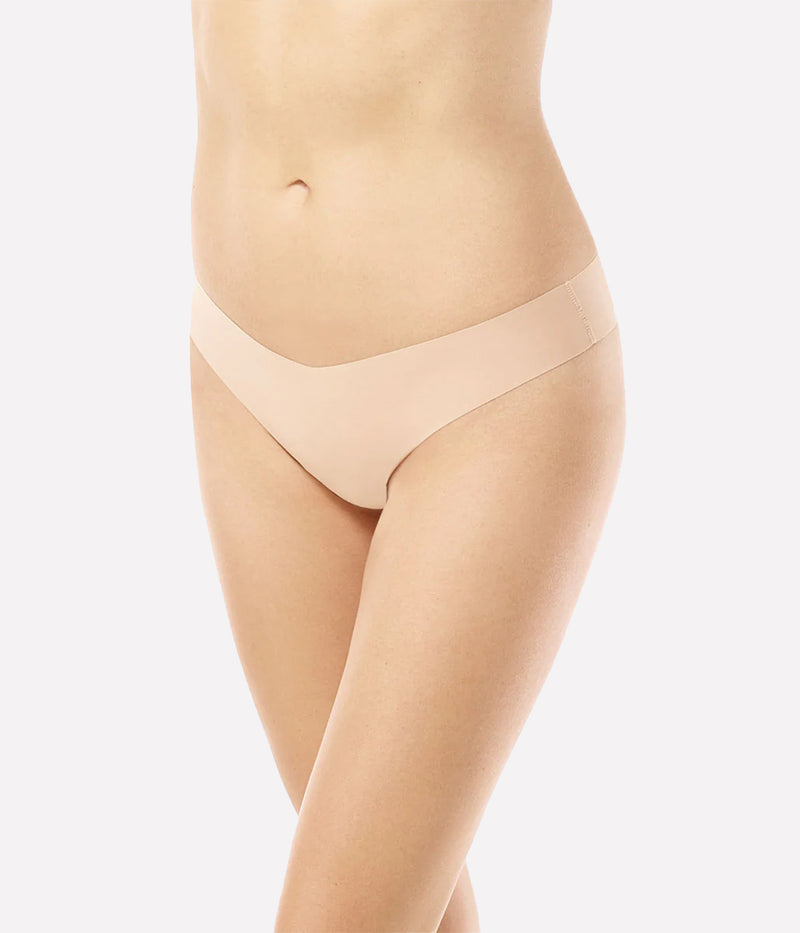 Classic Solid Thong in Beige