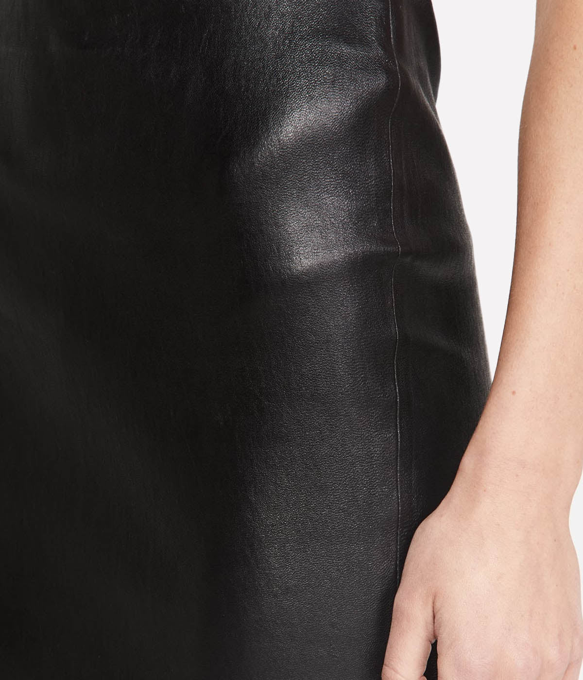 Leather Tube Skirt in Black