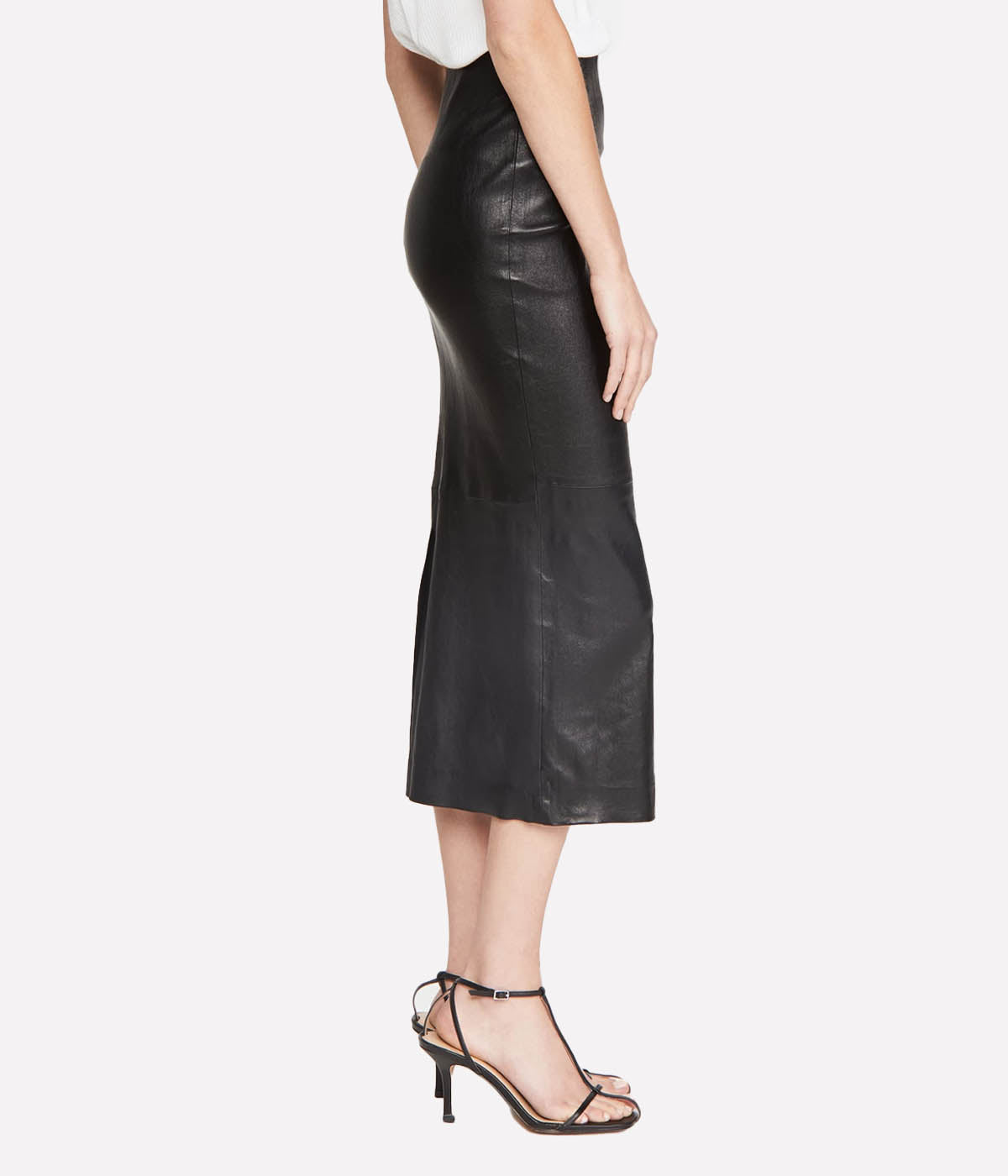 Leather Tube Skirt in Black
