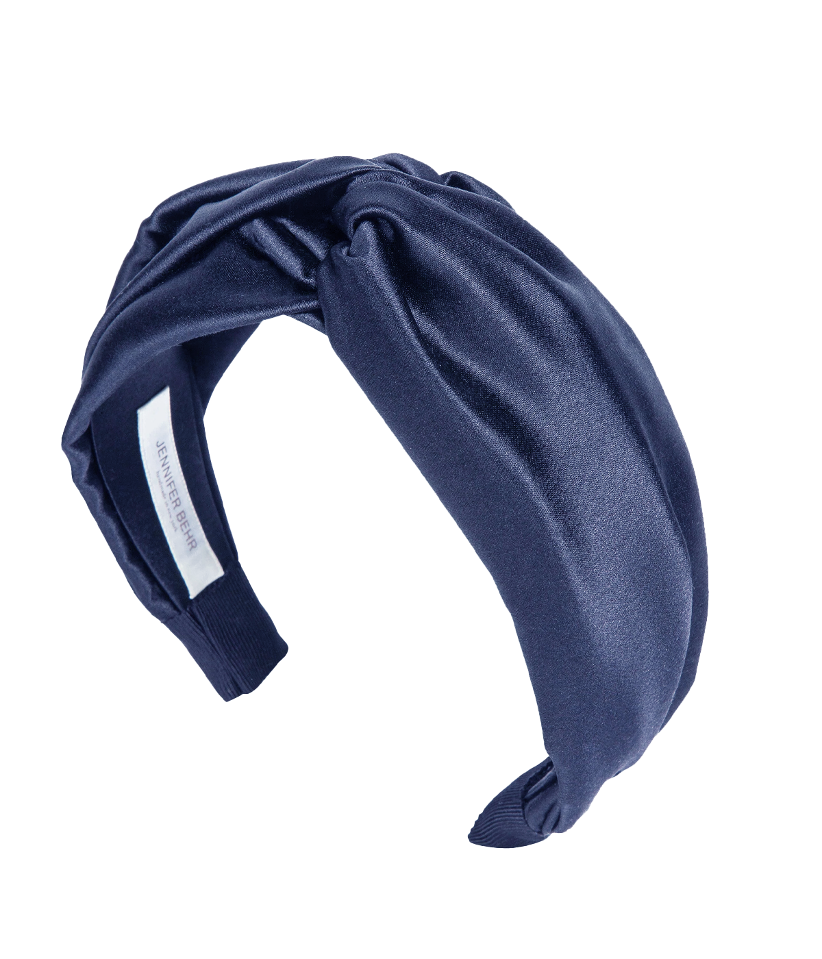 Twist Headband in Silk Satin Navy