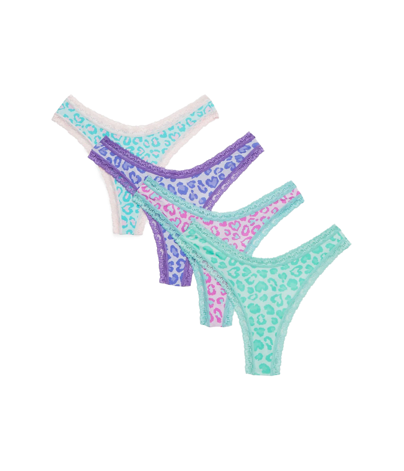 Ultimate Leopard Thong Four Pack in Multi