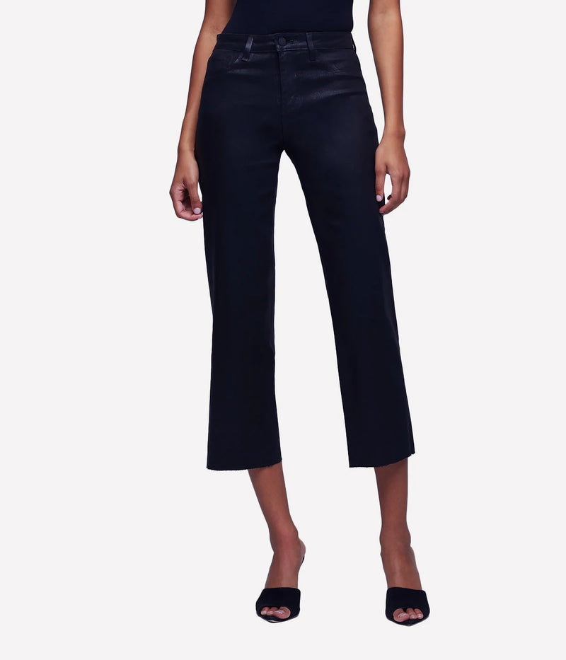 Wanda Crop Wide Leg In Noir Coated
