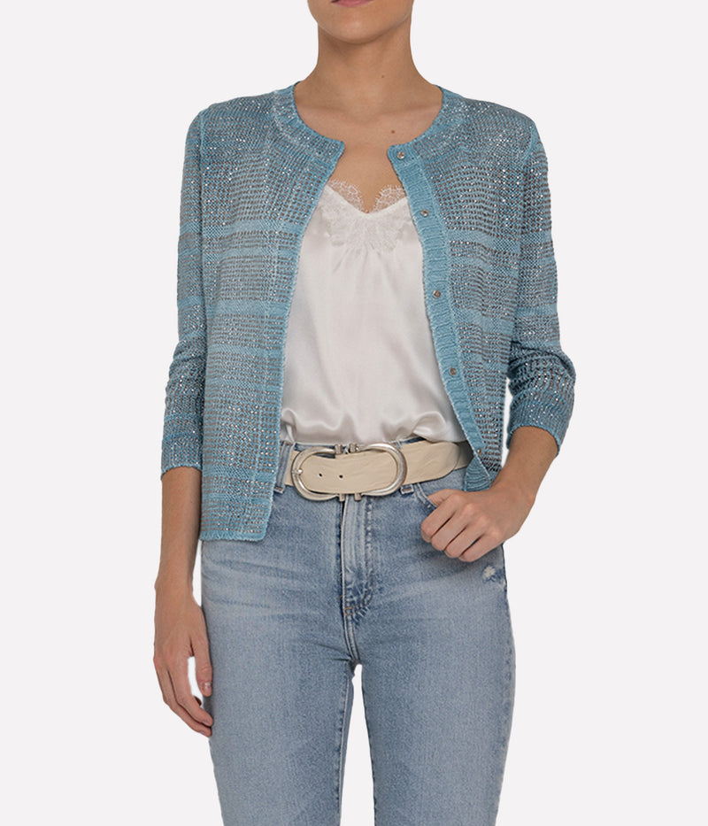 Woman Knitted Vest in Water