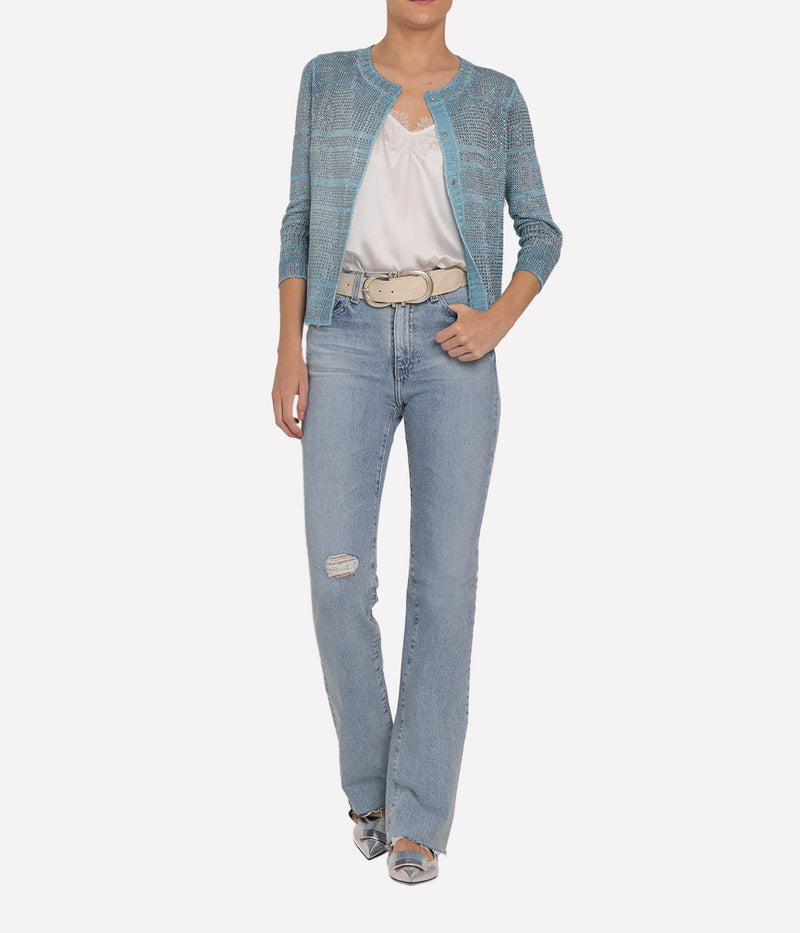 Woman Knitted Vest in Water