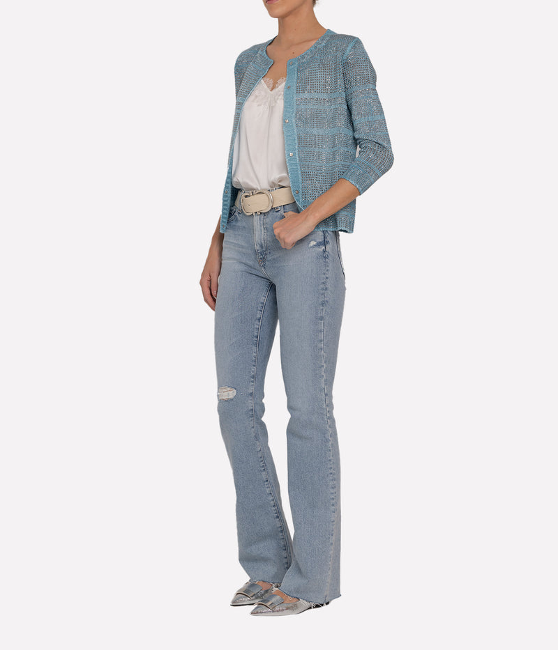 Woman Knitted Vest in Water