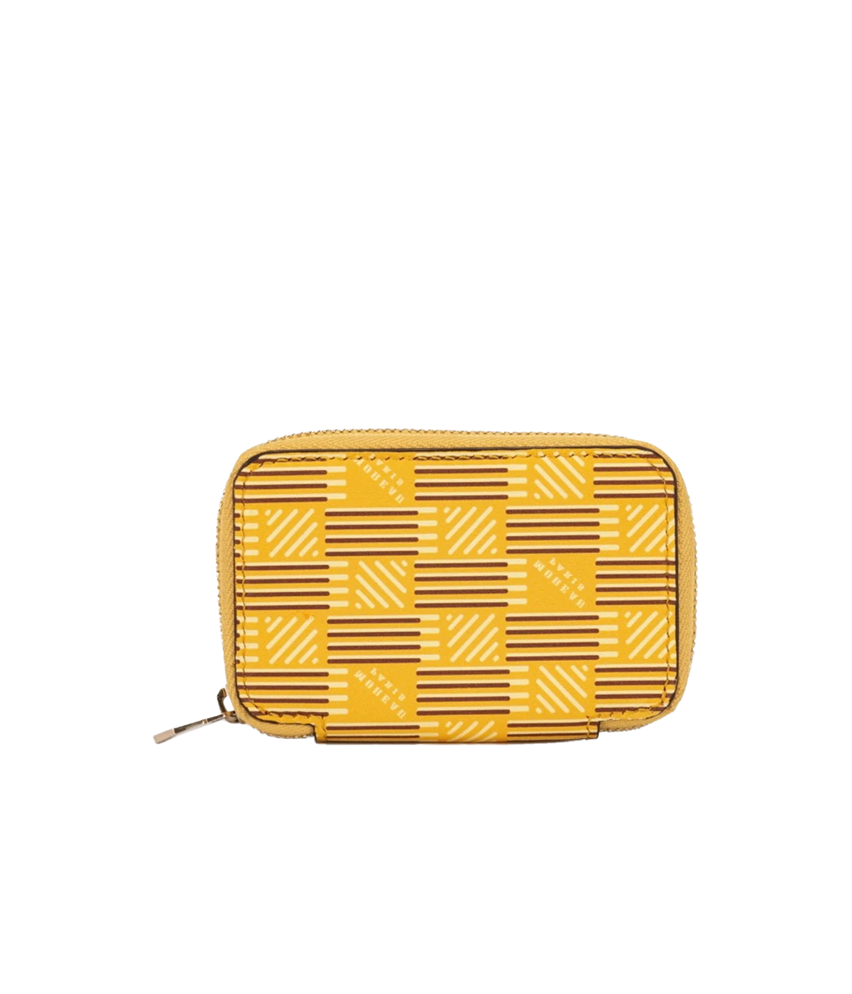 Zip Mini Wallet in Yellow & Cream