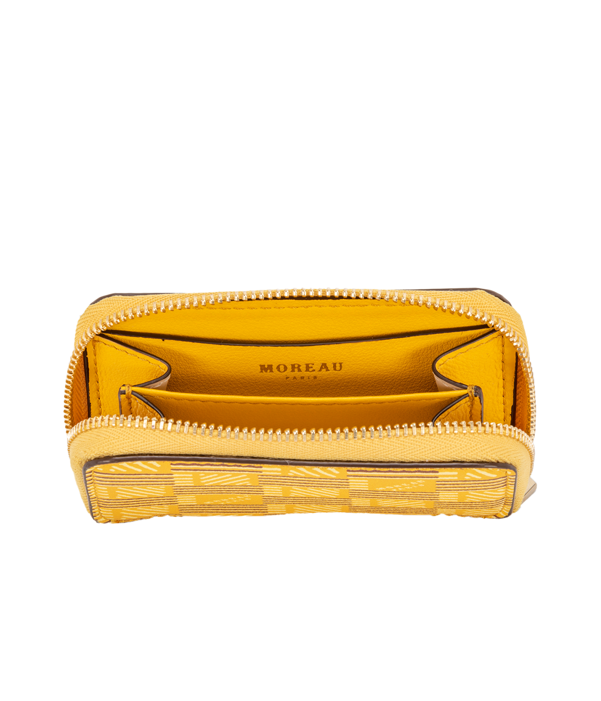 Zip Mini Wallet in Yellow & Cream