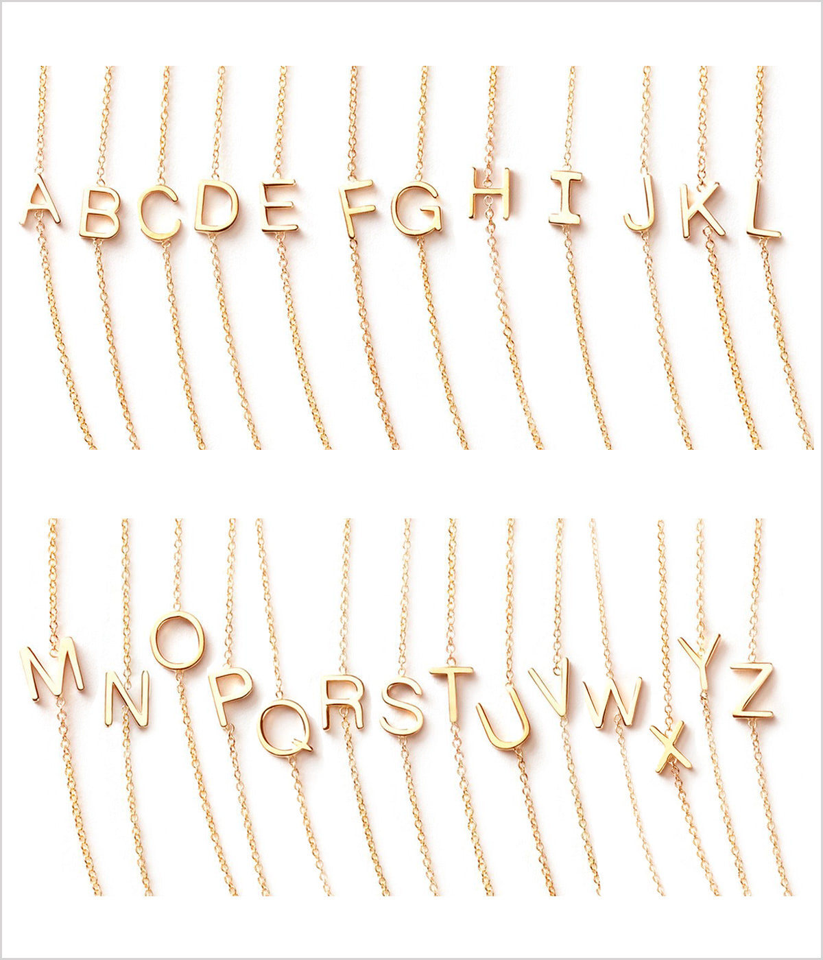 Personalized 14K yellow gold dainty initial necklace with a delicate charm, 16-inch chain perfect for layering, a thoughtful sentimental gift for birthdays, graduations, and special occasions.