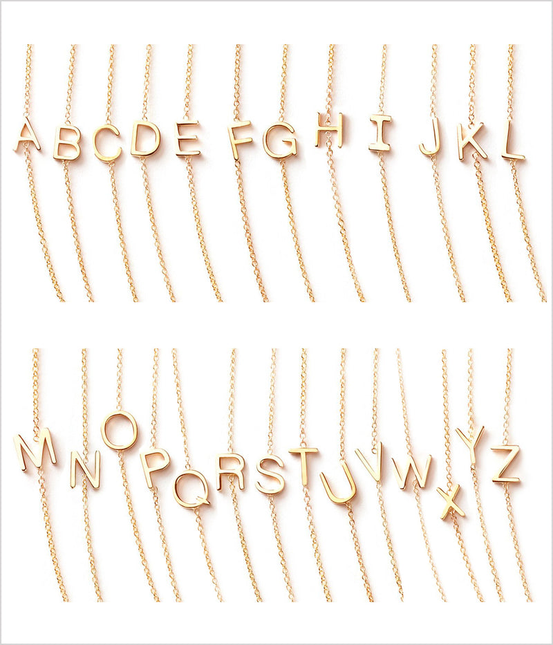 Personalized 14K yellow gold dainty initial necklace with a delicate charm, 16-inch chain perfect for layering, a thoughtful sentimental gift for birthdays, graduations, and special occasions.