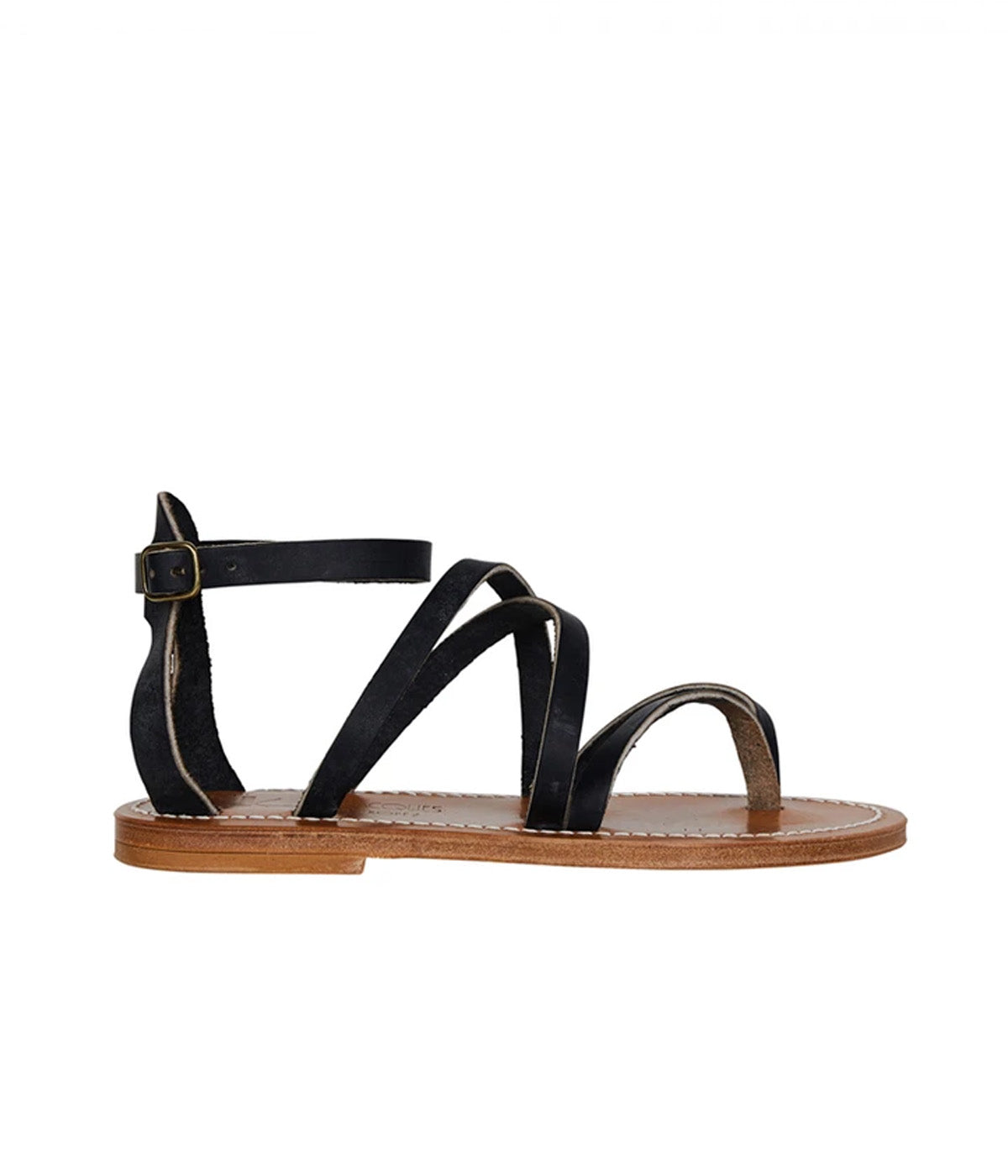 Epicure Black Leather Sandals