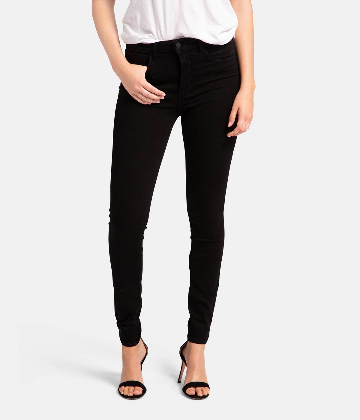 Marguerite High Rise Skinny Jean in Noir