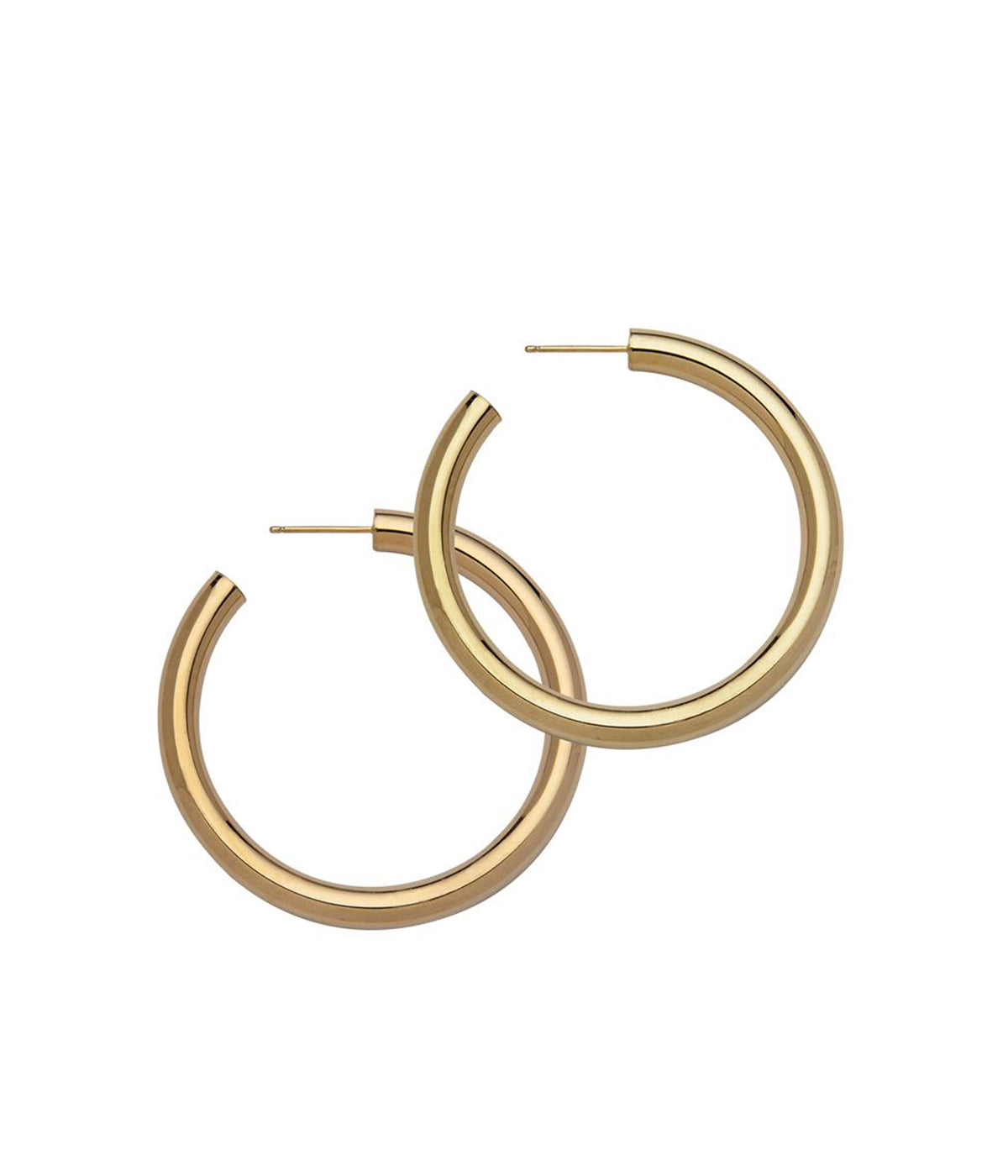 Lou 2 Hoops in 14K Yellow Gold Plated Silver