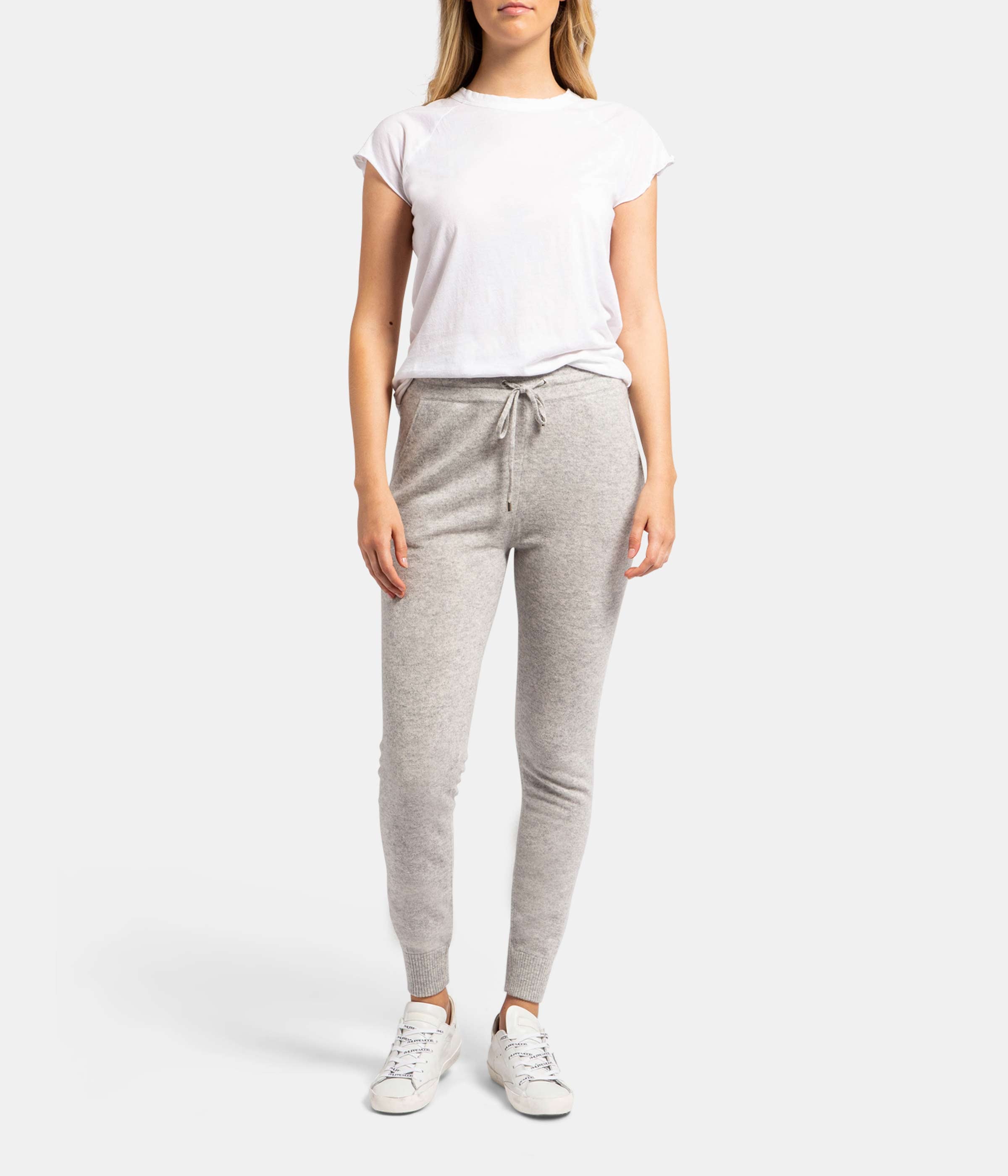 Cashmere Jogger Track Pants in Grey