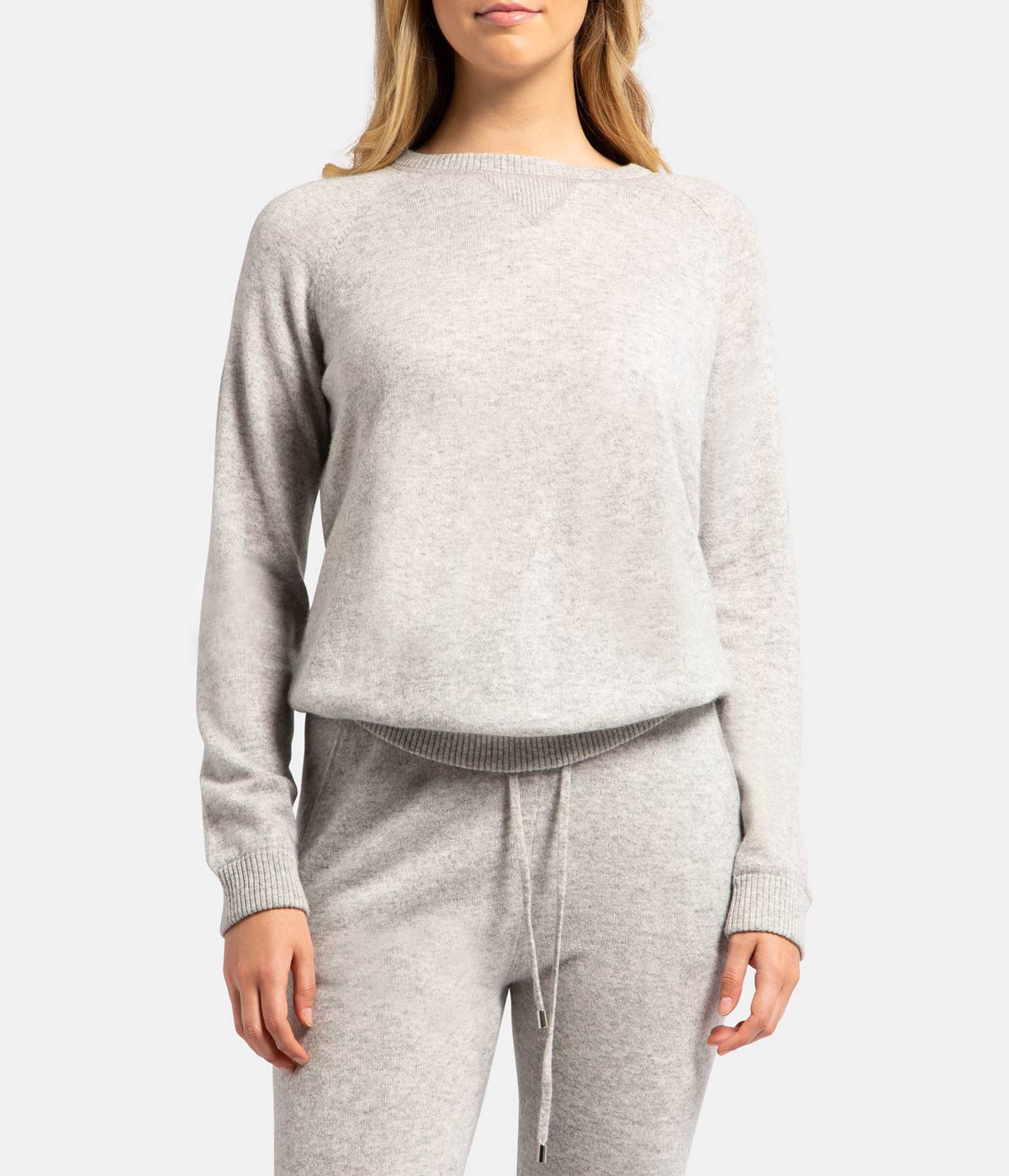 Cashmere Sweat Crew Knit in Grey