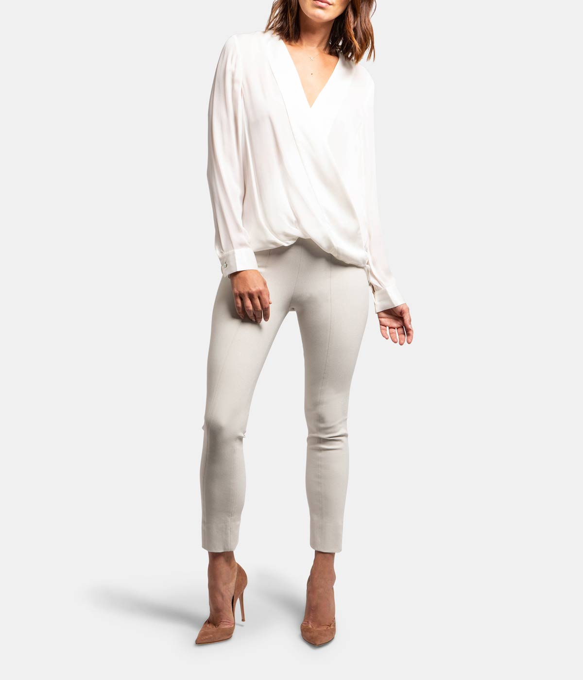 Stitch Front Seam Legging in Gesso