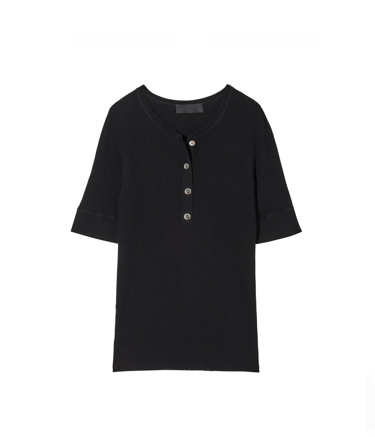 *FINAL SALE* Willow Short Sleeve Henley Shirt in Black