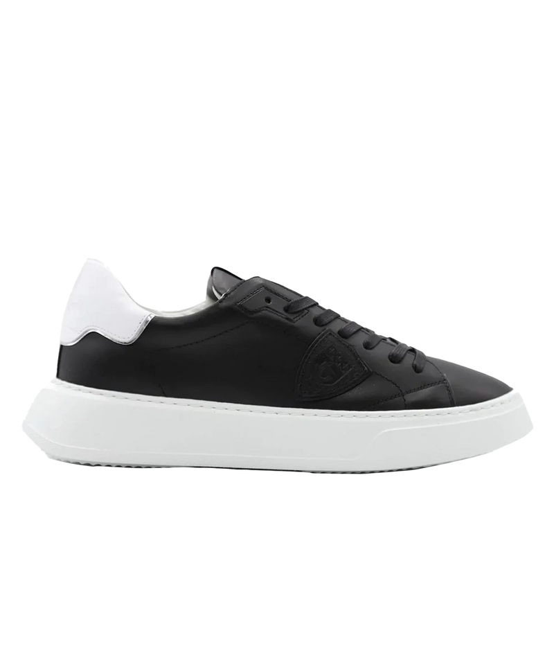 ALT Text: Retro-inspired Temple Sneaker by Philippe Model, crafted from premium leather with a soft cotton terrycloth lining and 4cm EVA foam sole for comfort and style.