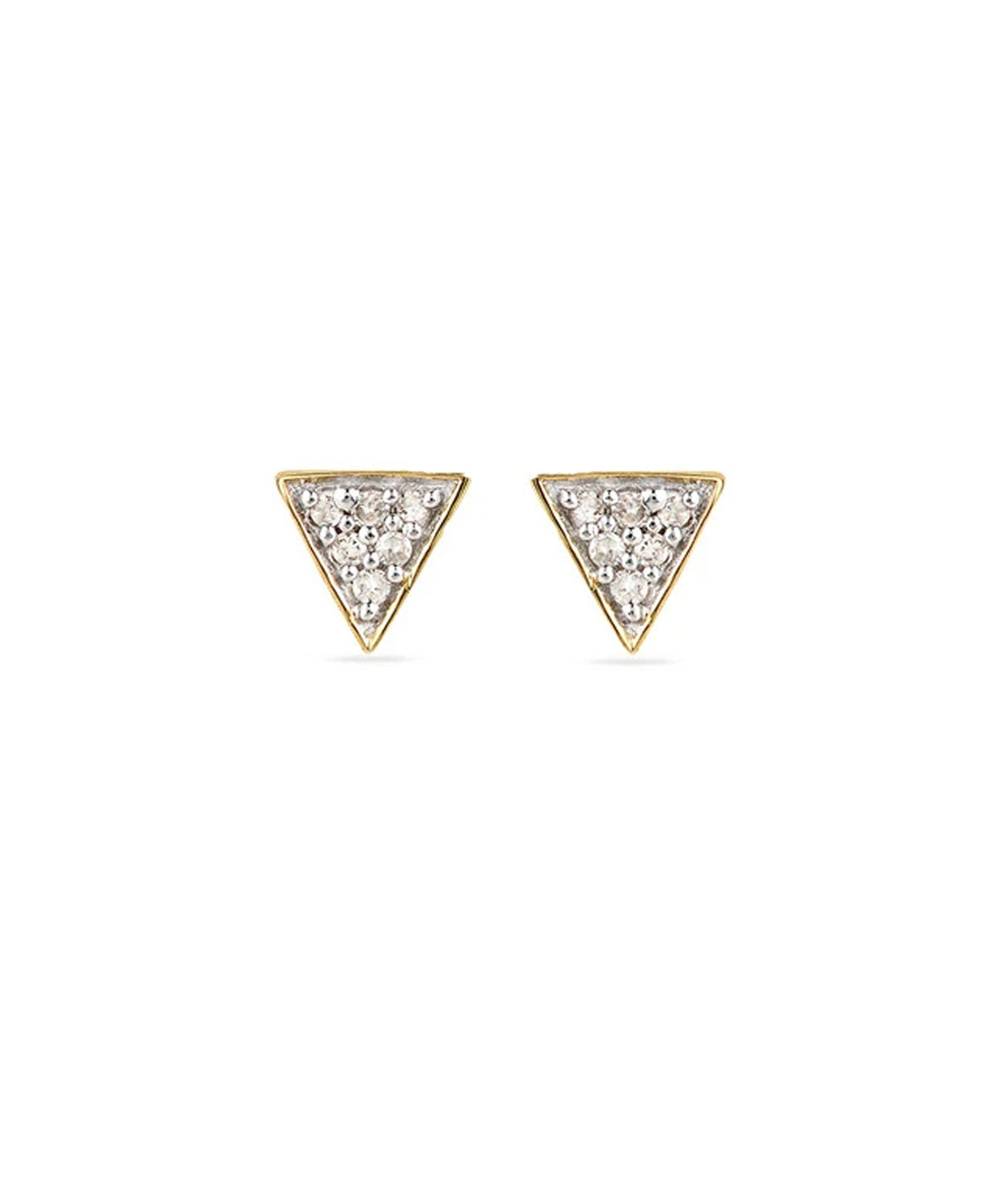 Super Tiny Pave Triangle Posts in Gold